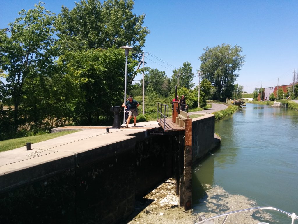 Cranking open the lock gate