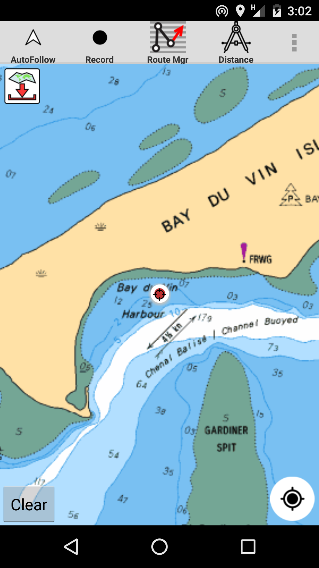 Screenshot of Anchored Location